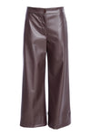 NAYA NAW25260 Wide leg leatherette trouser with band at hem