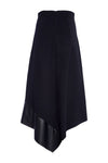 NAYA NAW25278 Angled hem punta roma skirt with leatherette panel at hem