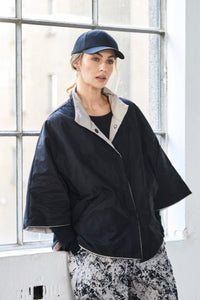 NAYA NAW25299 High neck jacket with welt pocket and stud closing