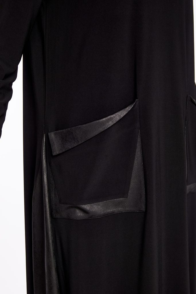 NAYA NAW25304 Round Neck Dress With Loose Pocket and Contrast Panels