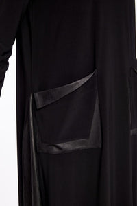 NAYA NAW25304 Round Neck Dress With Loose Pocket and Contrast Panels