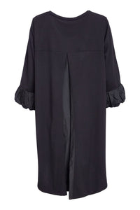 NAYA NAW25305 Curved Hemline Tunic Top With Contrast Ruched Cuff