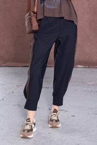 NAYA NAW25120 Slim leg trouser with cuff detail and contrast panel at sideseams