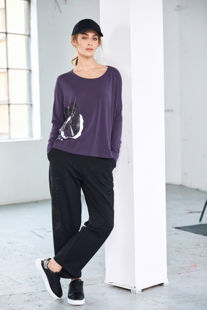 NAYA NAW25309 Placement circle print round neck top