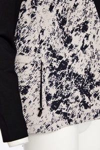 NAYA NAW25314 Mottled print top with contrast front panel and dipped drawstring back