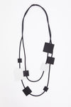 NAYA NAW25318 Square shape 2 tone rubberised necklace