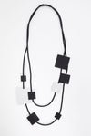 NAYA NAW25318 Square shape 2 tone rubberised necklace