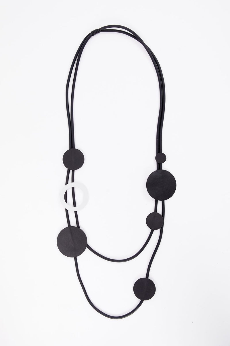 NAYA NAW25317 Multi disc necklace with silver ring