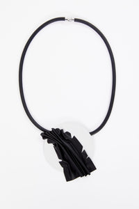 NAYA NAW25320 Disc Necklace With Suede Feather Trim