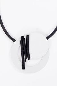 NAYA NAW25321 Cut Out Disc Necklace With Trim