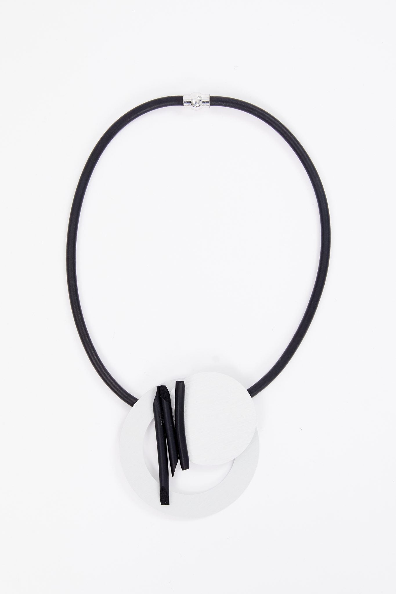 NAYA NAW25321 Cut Out Disc Necklace With Trim