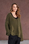 NAYA NAW25327 loose weave V neck knit with layed on sections