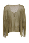 NAYA NAW25327 loose weave V neck knit with layed on sections