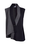 NAYA NAW25328 Stripped angled waistcoat with contrast panels and button closing