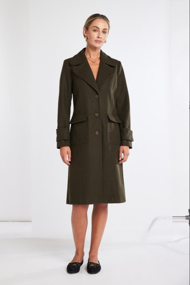 Kate Cooper KCAW25101 Single Breast Coat With Patch Pockets And Sleeve Tab