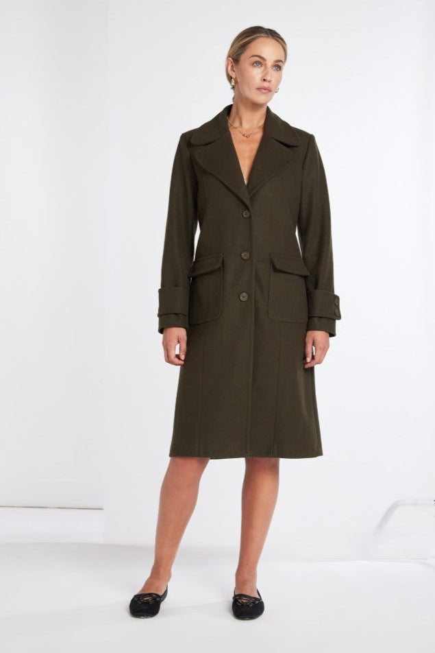 Kate Cooper KCAW25101 Single Breast Coat With Patch Pockets And Sleeve Tab