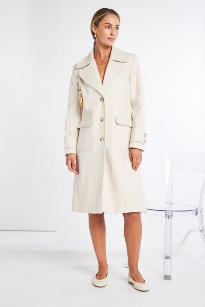 Kate Cooper KCAW25101 Single Breast Coat With Patch Pockets And Sleeve Tab