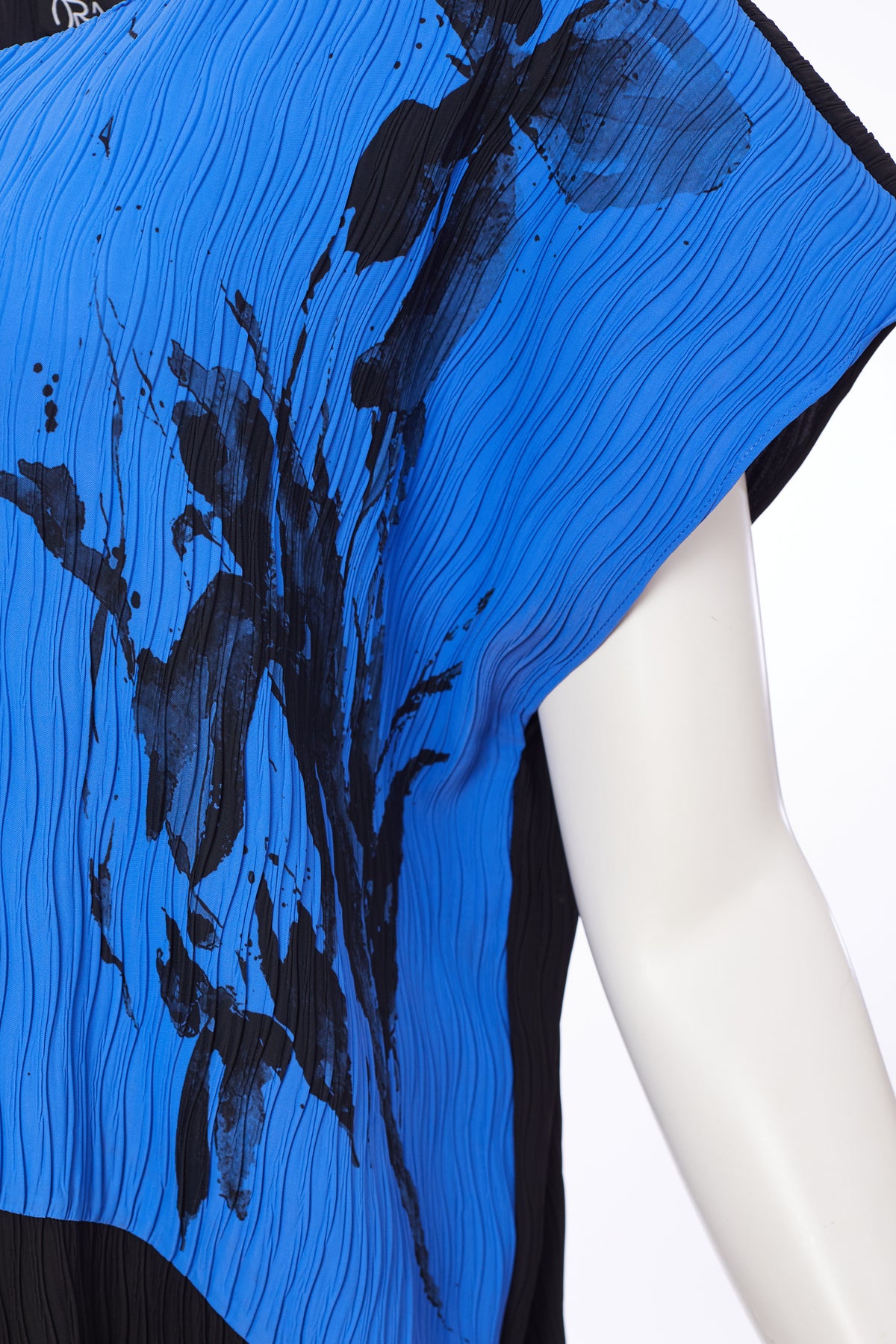 ORS24124 Cobalt/Black ORA Dress with placement print