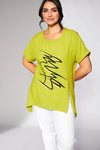 ORS24125 LIME ORA Placement print top/dipped hem