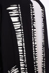 ORS24129 BLACK/WHITE ORA Long line print shacket