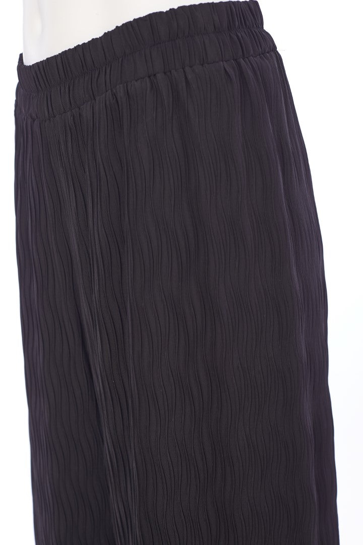 ORS24136 BLACK ORA Pantalon court à plis ondulés