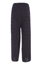 ORS24136 BLACK ORA Crop leg wave pleated trouser
