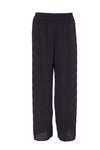 ORS24136 BLACK ORA Crop leg wave pleated trouser