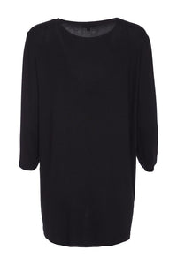 ORA ORW25114 Round neck top with contrast panels and necklace