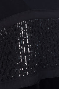 ORA ORW25128 Round neck mix top with sequined panel