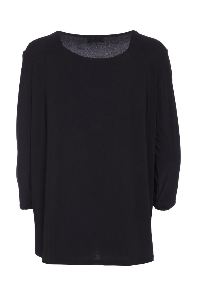 ORA ORW25128 Round neck mix top with sequined panel