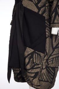 ORA ORW25173 Embossed jacquard jacket with tie at front and contrast panel