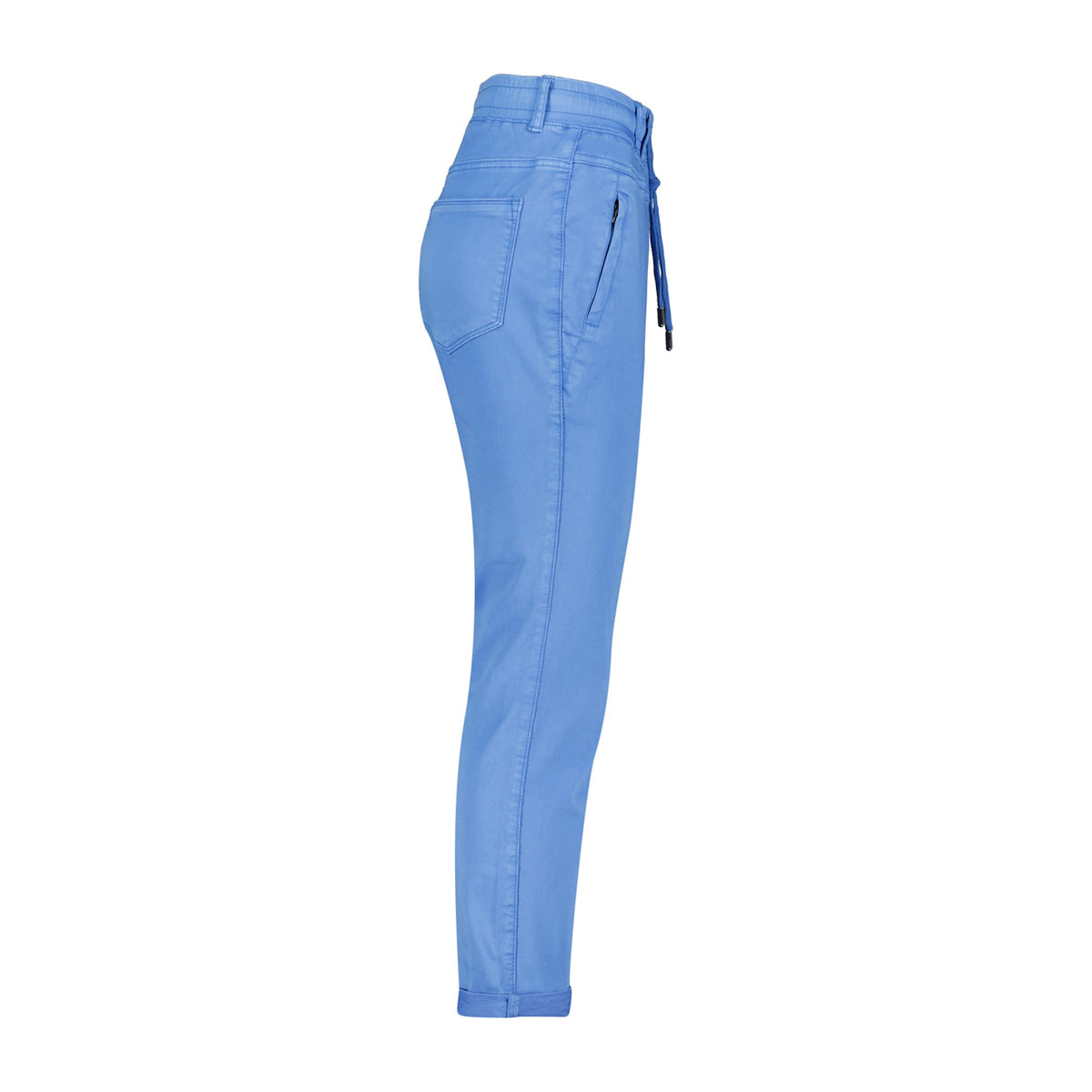 SRB4154 Pantalon de jogging Tessy à boutons rouges, bleu moyen, cheville