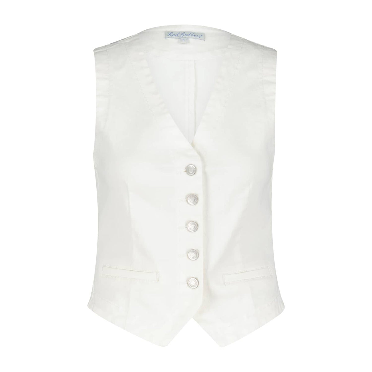 SRB4179 OFF WHITE Red Button Waistcoat