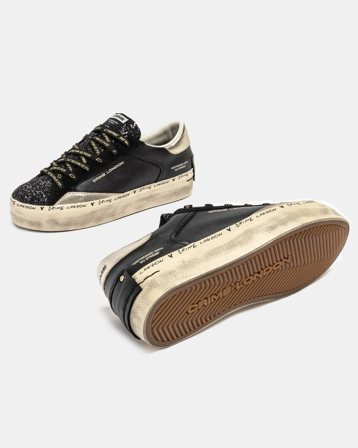 Crime London 25074AA8 Distressed Platform Trainer