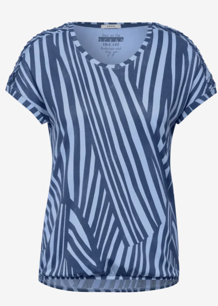 321293 T-shirt imprimé Cecil bleu clair doux
