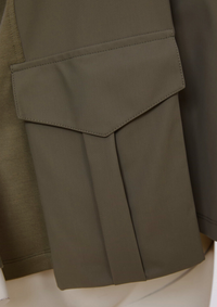 NAYA NAS25136 Mix mat hooded jacket with contrast front with combat pocket detail