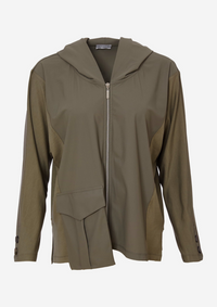 NAYA NAS25136 Mix mat hooded jacket with contrast front with combat pocket detail