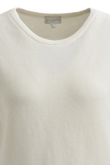 41-5329-9826 OFF WHITE Haut en tricot Milano avec franges