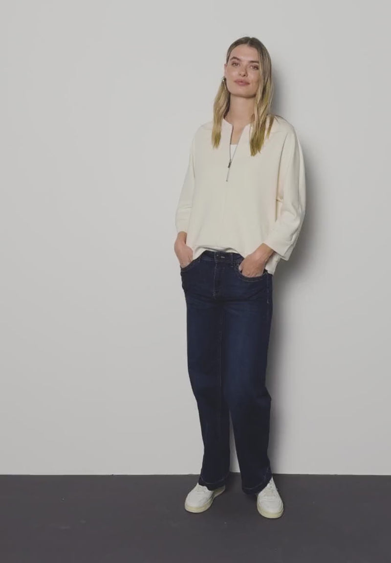 Street One 324025 Silk Look Shirt With Zipper