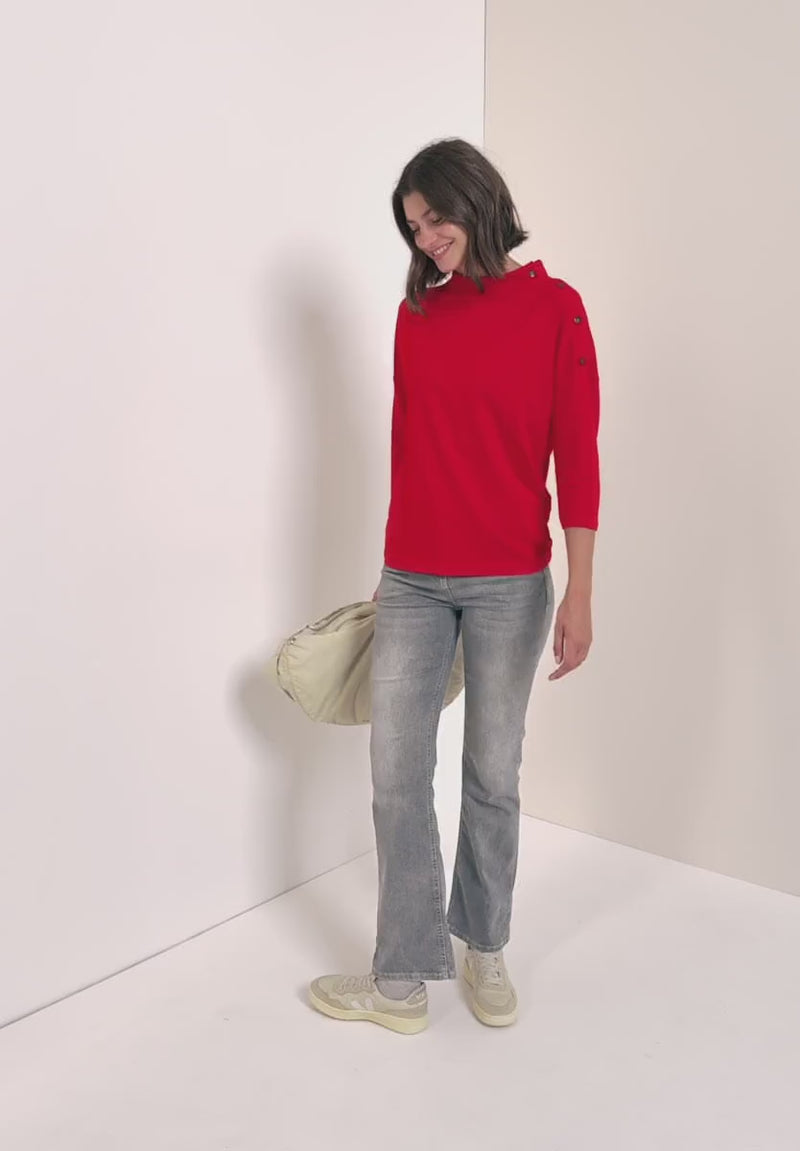 CECIL 324020 Light Terry Button Funnel