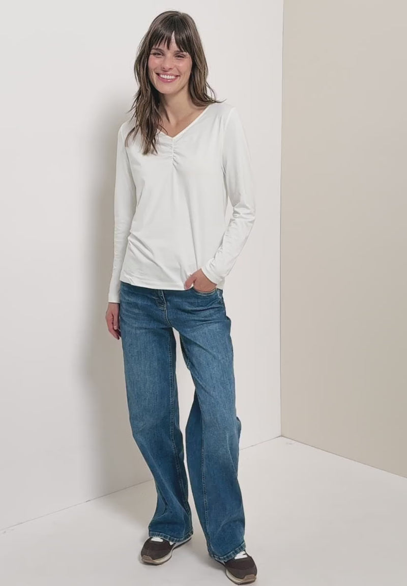 CECIL 324253 Basic Shirt With Gathering