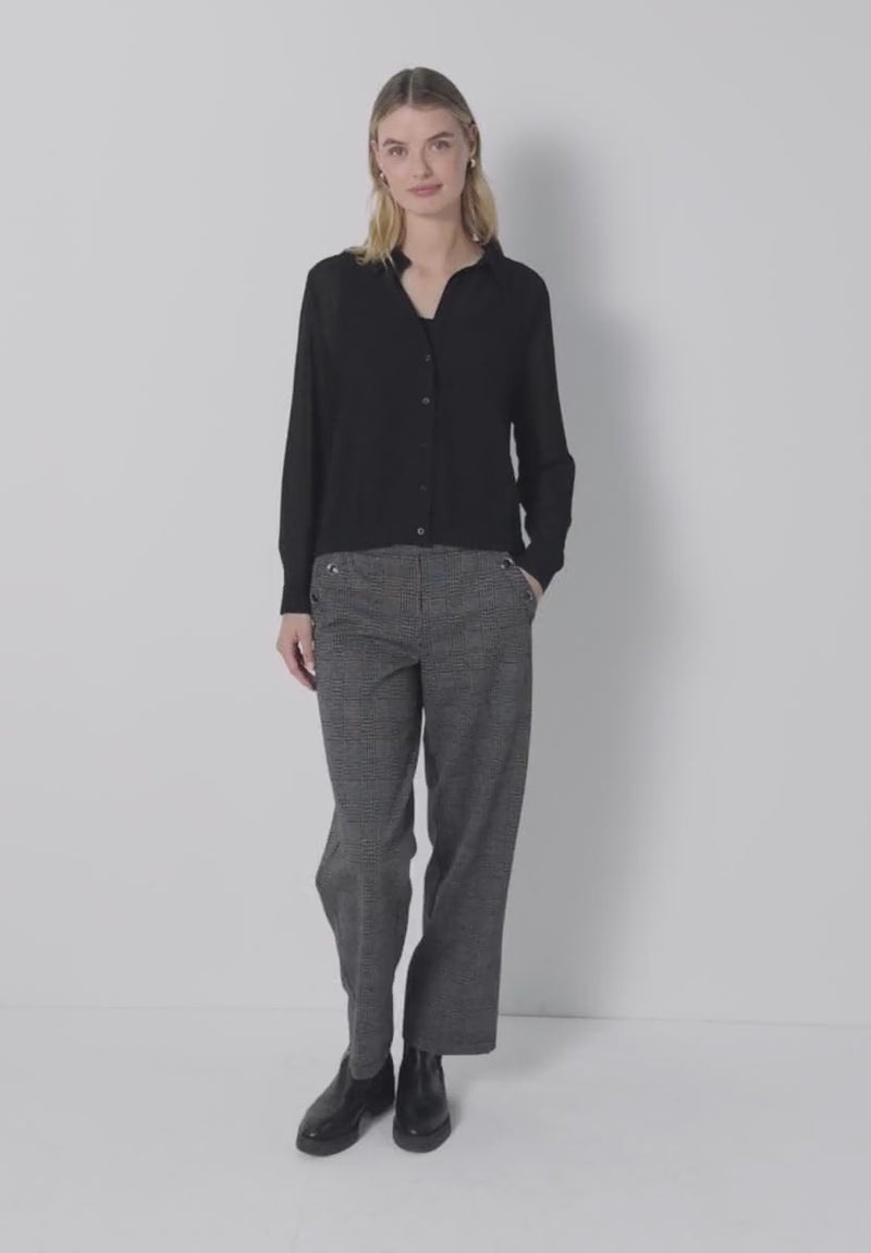 Street One 346171 Chiffon Buttoned Shirtcollar Top