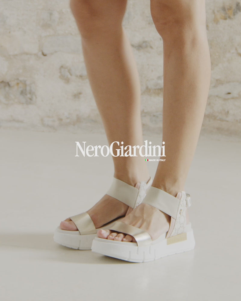 410704D PLATINUM NeroGiardini Platform Sandals