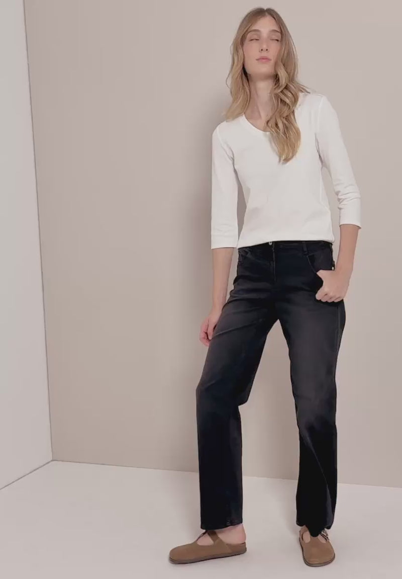 CECIL 323865 Essential T-Shirt mit V-Ausschnitt