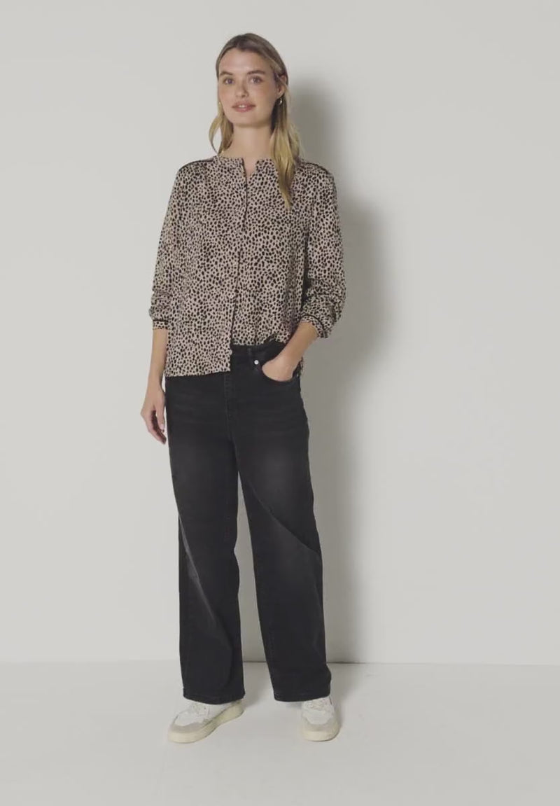 Street One 346114 Buttoned Tunic Blouse W Piping