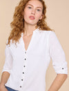 440601 PALE IVORY White Stuff Annie Mix Jersey Shirt