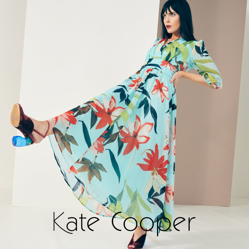 KCS23147 AQUA Kate Cooper Floral Print Dress